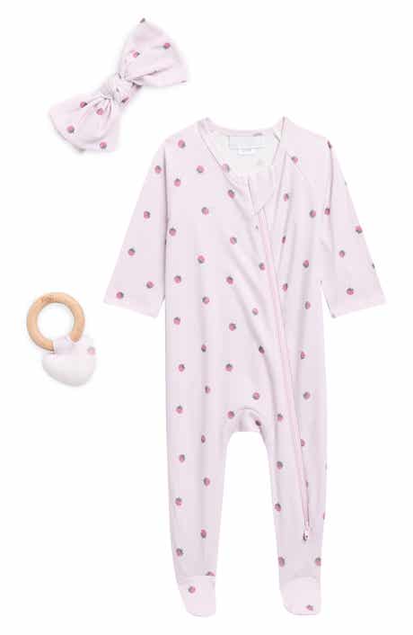 Toby Lady Bug Polka Dot Footie, Headband & Teether Set