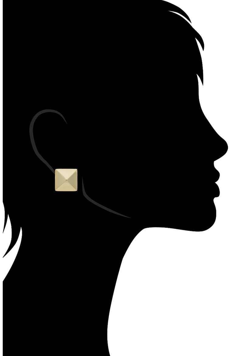 Oversize Pyramid Stud Earrings, Alternate, color, 18K GOLD CLAD