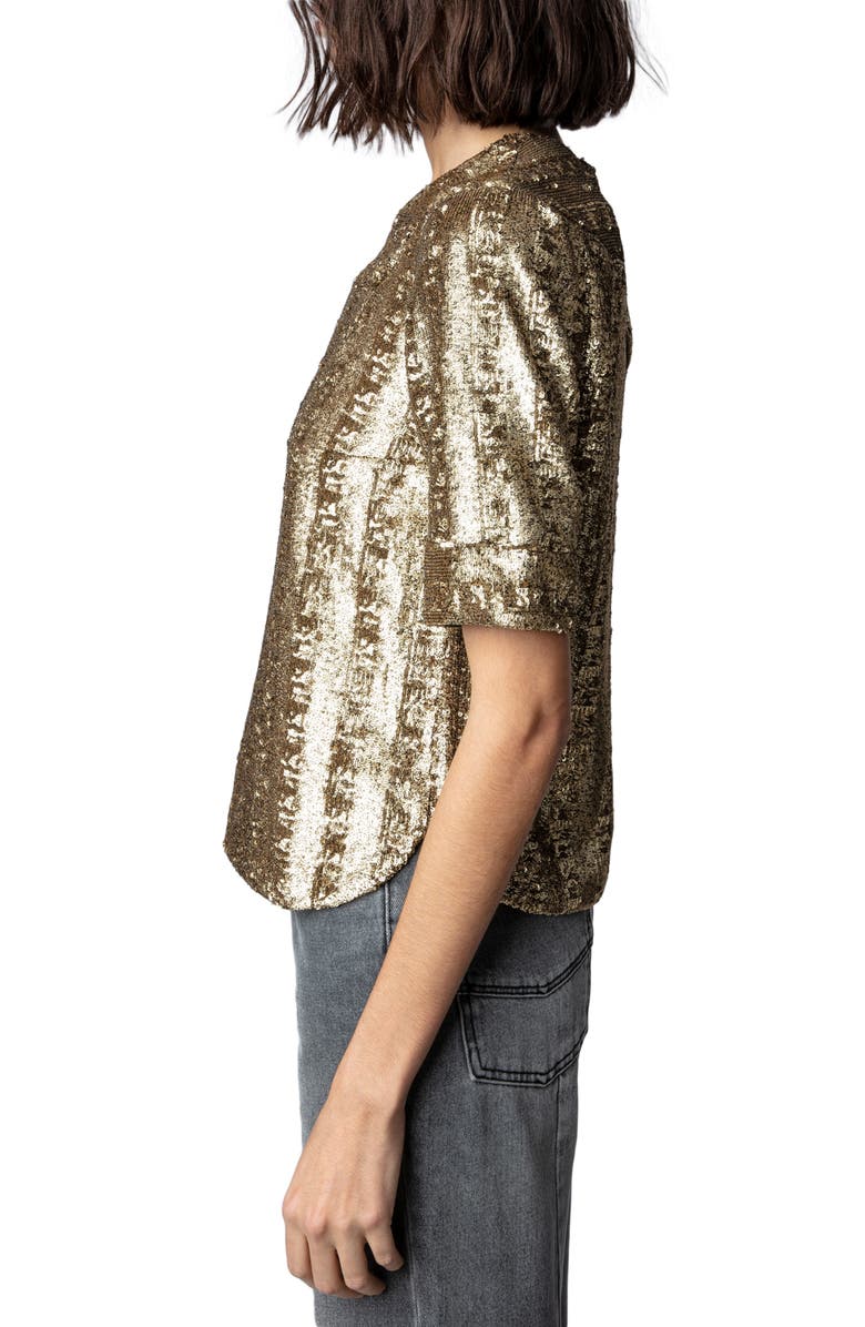 Zadig & Voltaire Toysse Sequin Top, Alternate, color, 