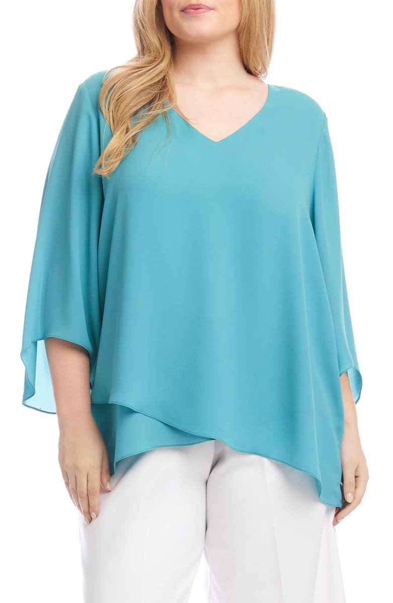 Karen Kane Crossover Hem Asymmetric Top, Main, color, 