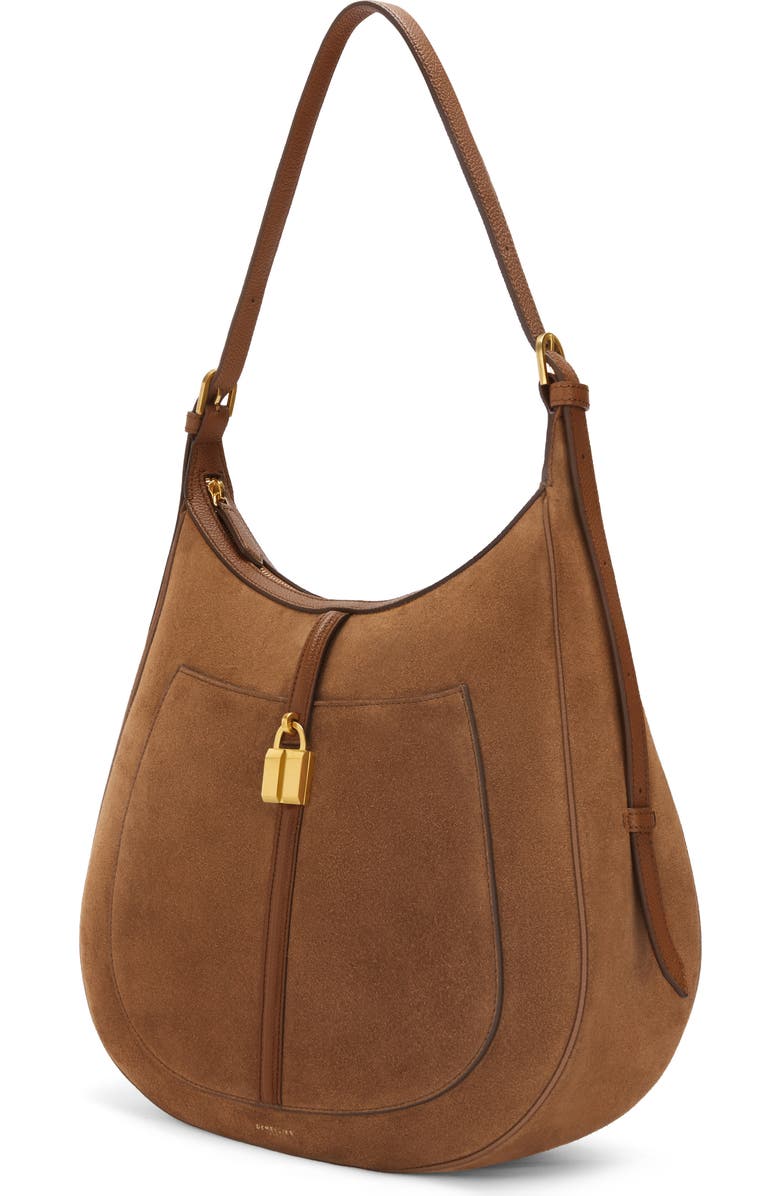 DeMellier Siena Leather Hobo Bag, Main, color, Deep Tan