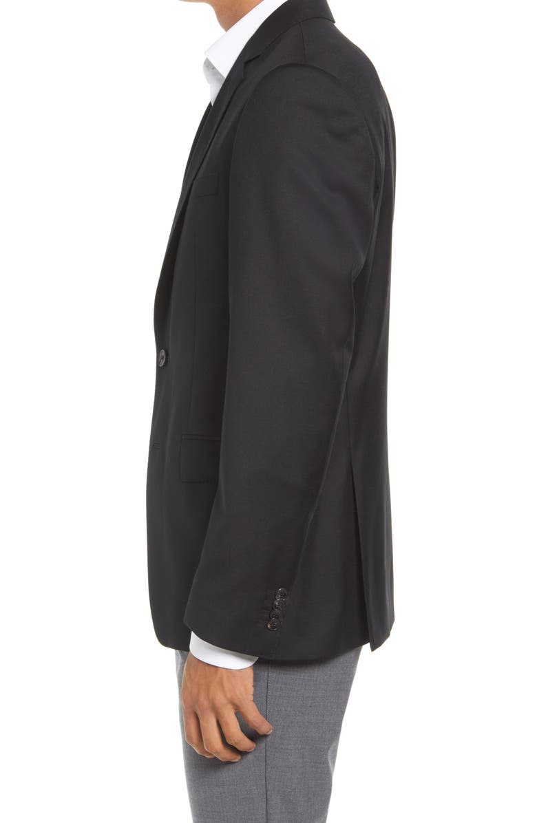 BOSS Slim Fit Solid Wool Suit Jacket, Alternate, color, Blk