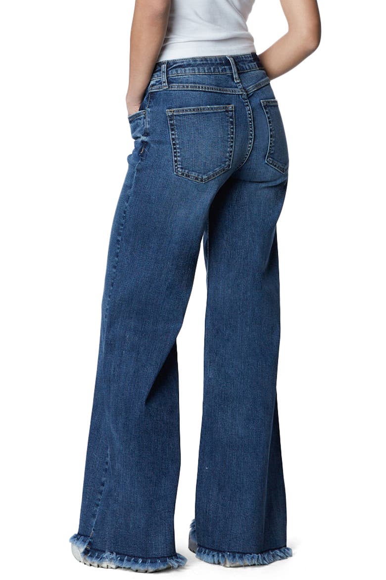 Mighty High Waist Wide Leg Jeans, Alternate, color, OCEAN BLUE DARK