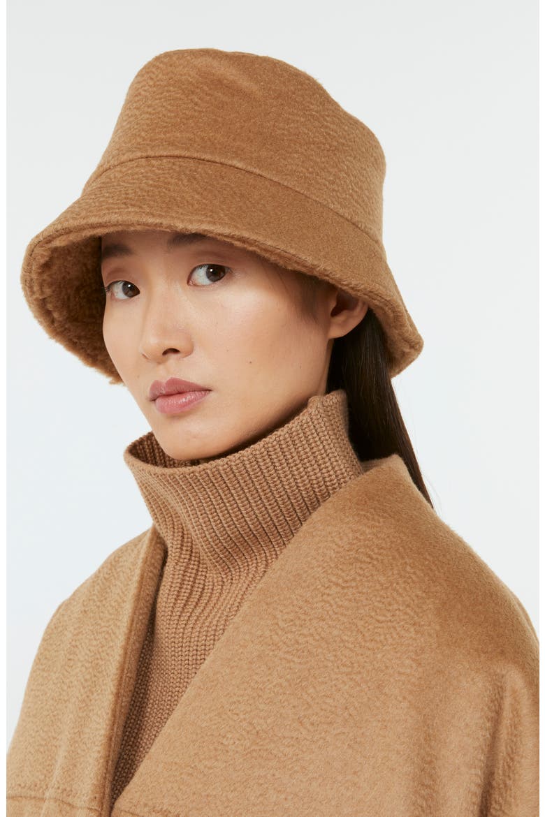 Fiducia Camel Hair Blend Bucket Hat, Alternate, color, CAMEL