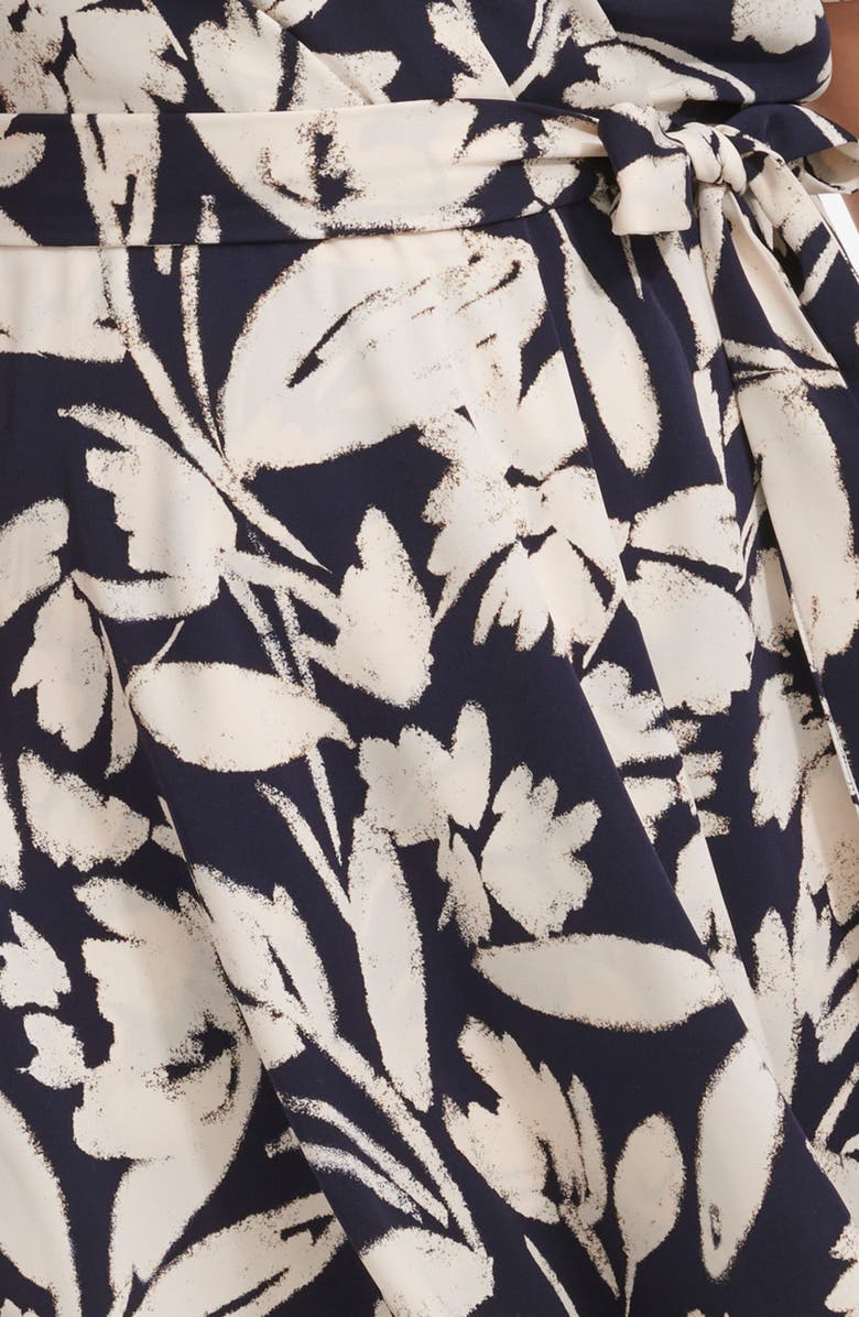 DKNY Double Flutter Sleeve Faux Wrap Dress, Alternate, color, Spring Navy