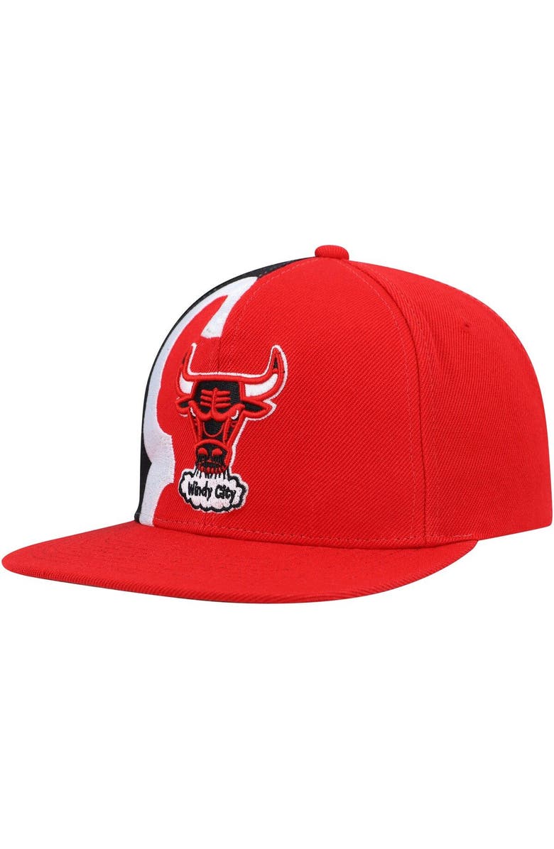 Mitchell & Ness Men's Mitchell & Ness Red Chicago Bulls Hardwood Classics Retroline Snapback Hat, Main, color,