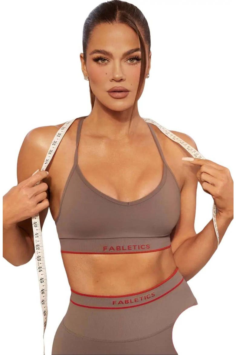 Seamless V-Neck Low Impact Bra, Main, color, Desert Shadows/Heated Red