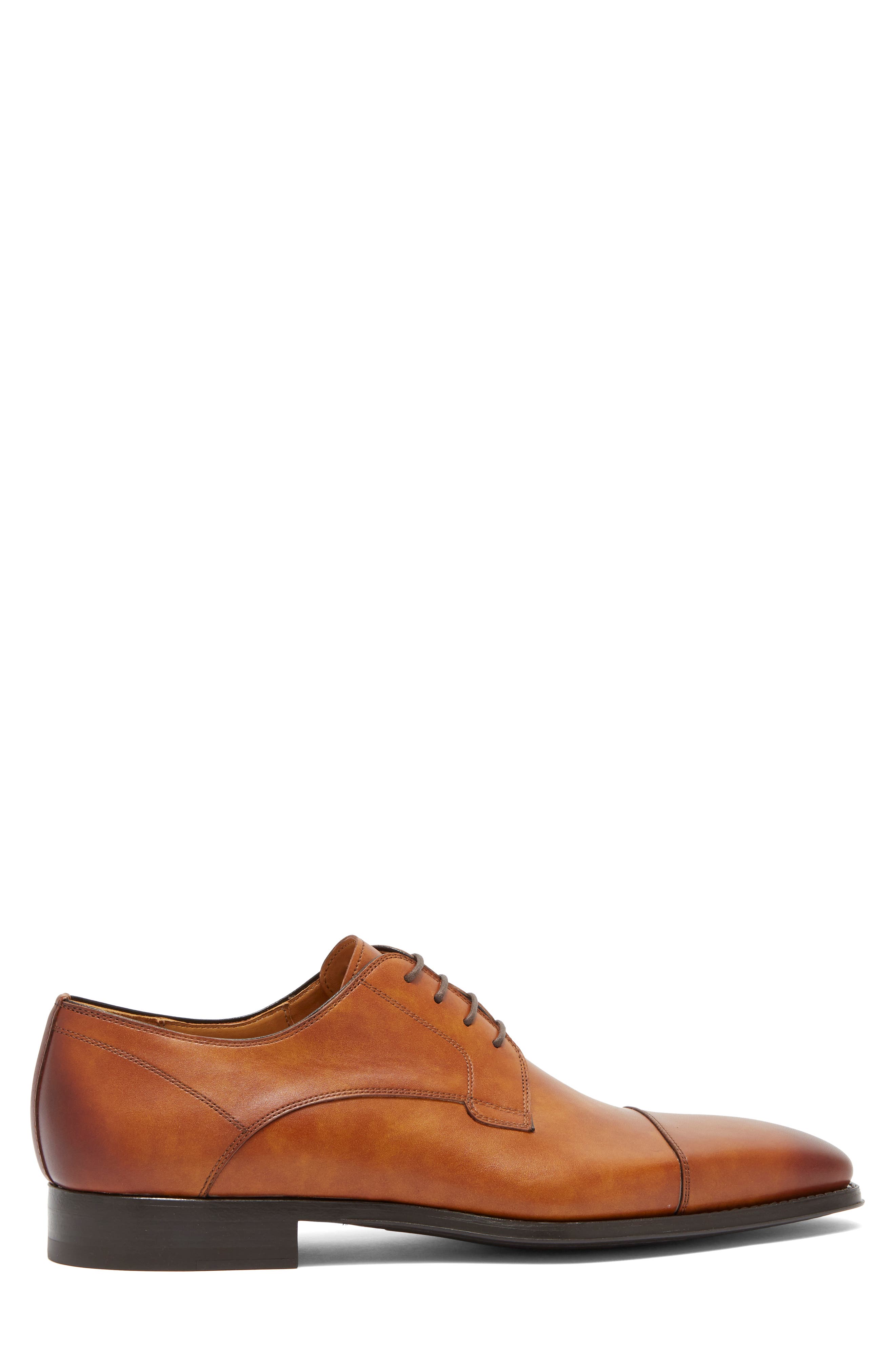 Magnanni Samson Burnished Cap Toe Derby - Wide Width Available, Alternate, color, Cuero