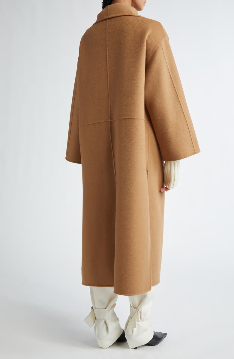 TOTEME Annecy Open Front Wool & Cashmere Coat, Alternate, color, Camel
