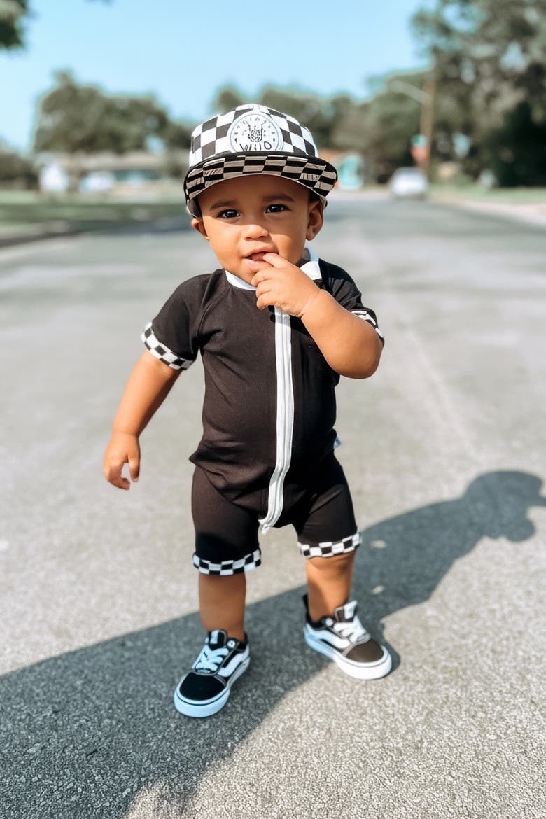 Checked Out Shorties, Alternate, color, Black White Checker