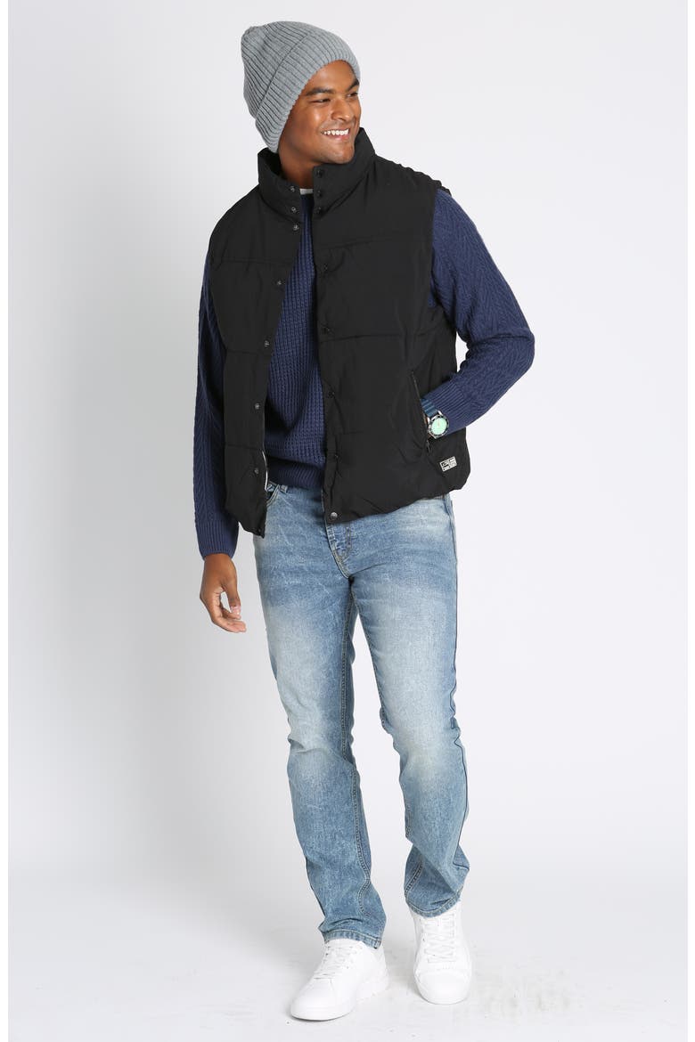 Namath Quilted Vest, Alternate, color, BLACK