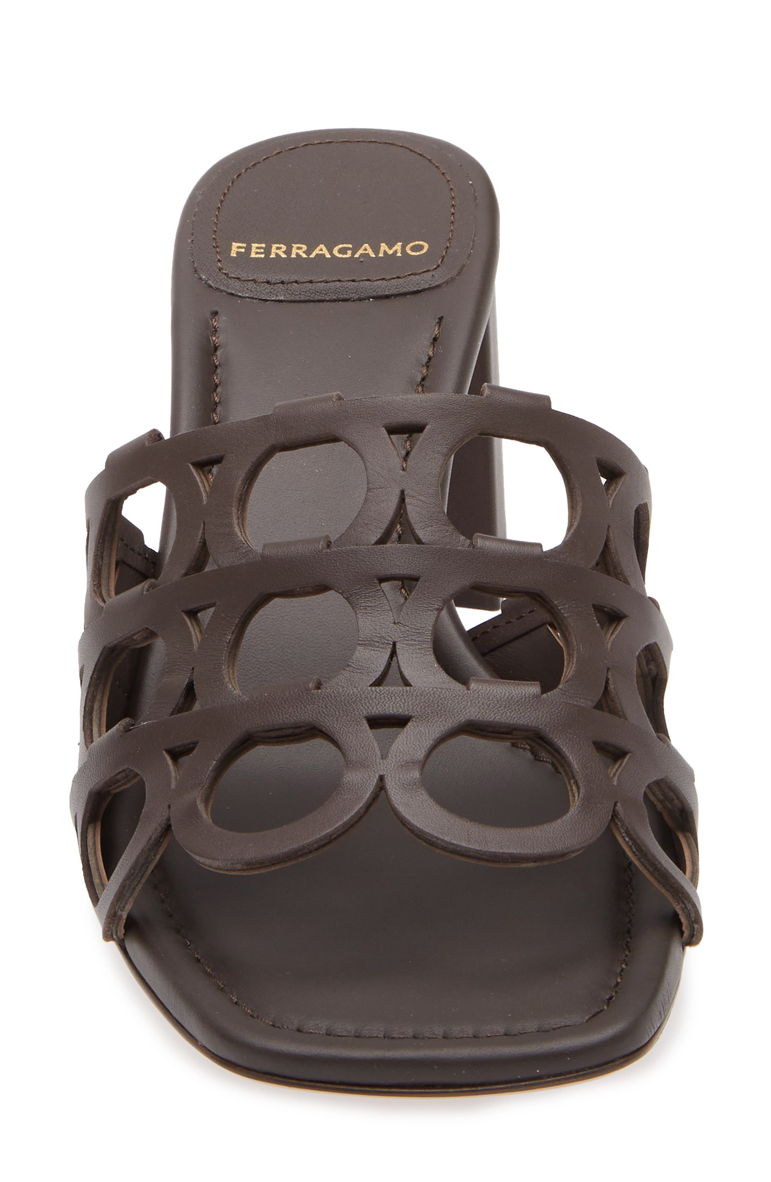 FERRAGAMO Abili T-Strap Sandal, Alternate, color, Chocolate