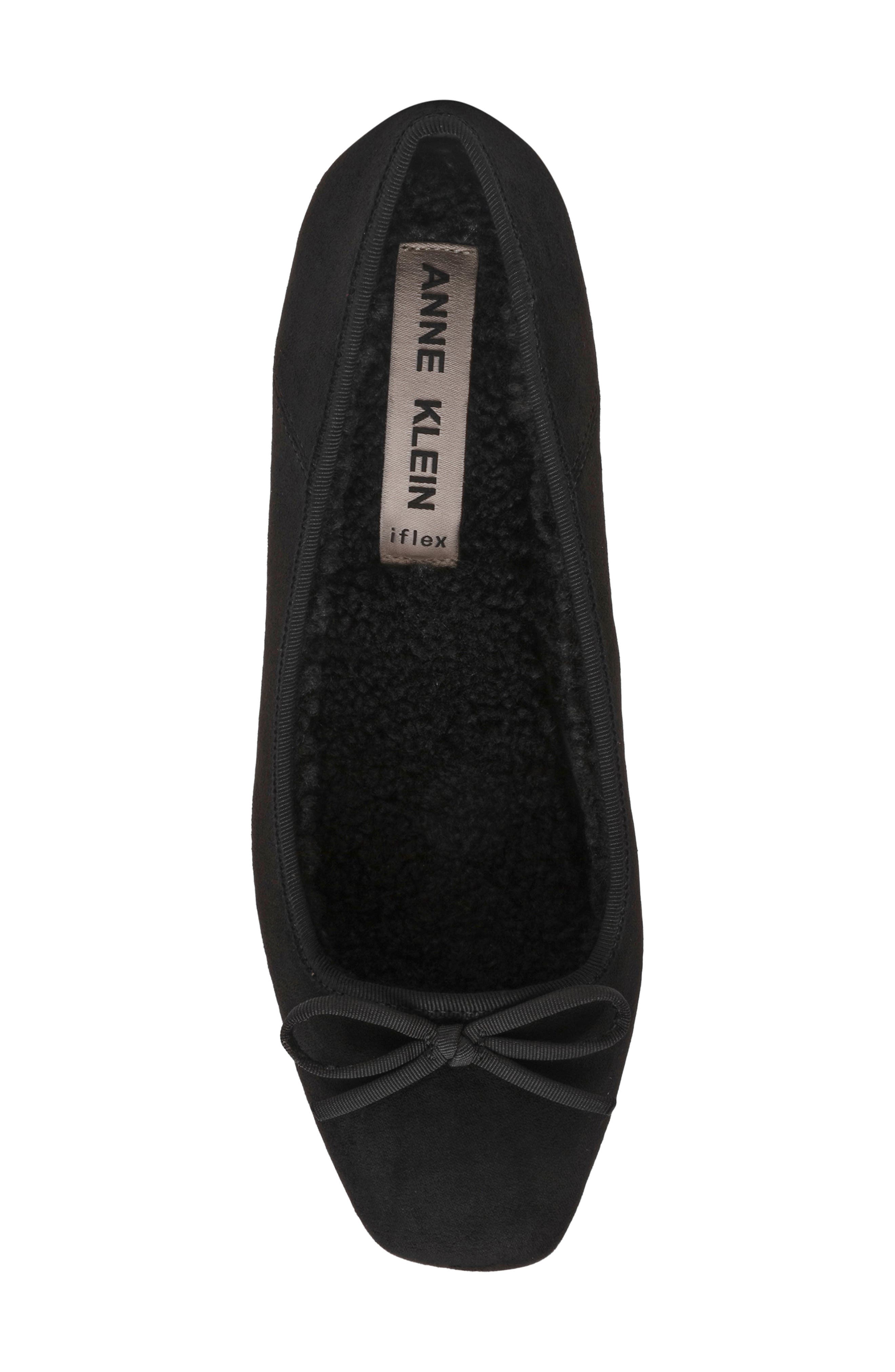 Anne Klein Ballet Flat, Alternate, color, Black Suede