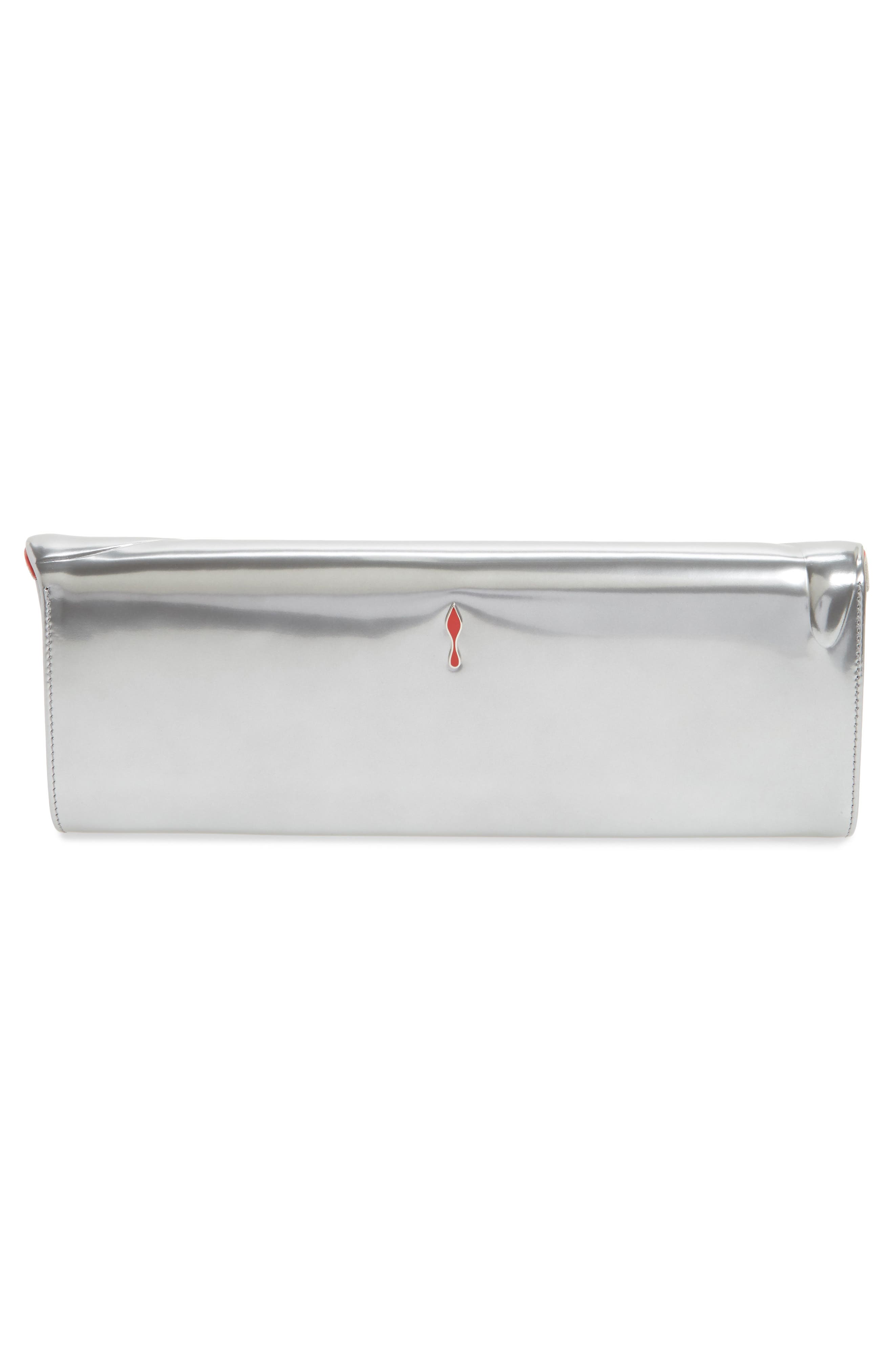 Christian Louboutin So Kate Metallic Leather Clutch, Alternate, color, 