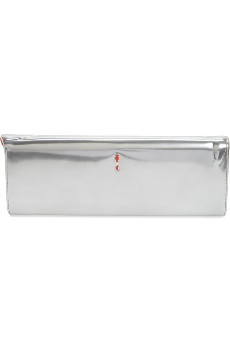 Christian Louboutin So Kate Metallic Leather Clutch, Alternate, color,
