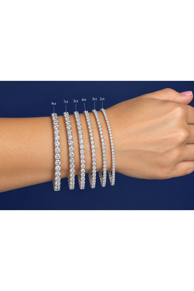 5 Carat Tw Round Cut Lab Grown Diamond Tennis Bracelet 14k Gold Lab Grown, Alternate, color, 14k Yellow Gold