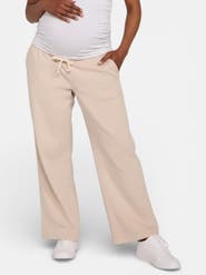 MOTHERHOOD MATERNITY Under the Belly Tie Waist Denim Wide Leg Pant