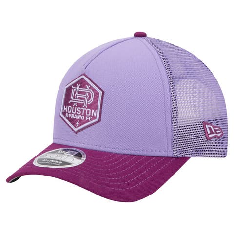 Men's New Era Purple Houston Dynamo FC Color Pack 9FORTY A-Frame Adjustable Trucker Hat