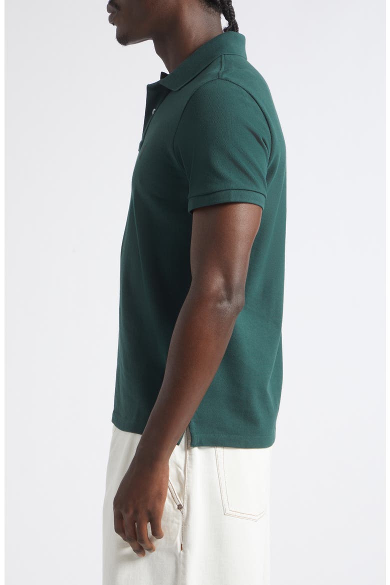 Ami de Coeur Embroidered Cotton Piqué Polo, Alternate, color, VERT BOUTEILLE/ NOIR