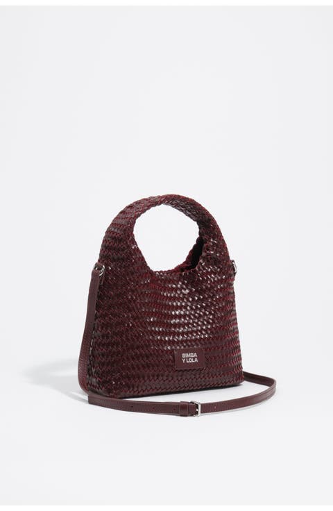Small Plaited Leather Paper Bag