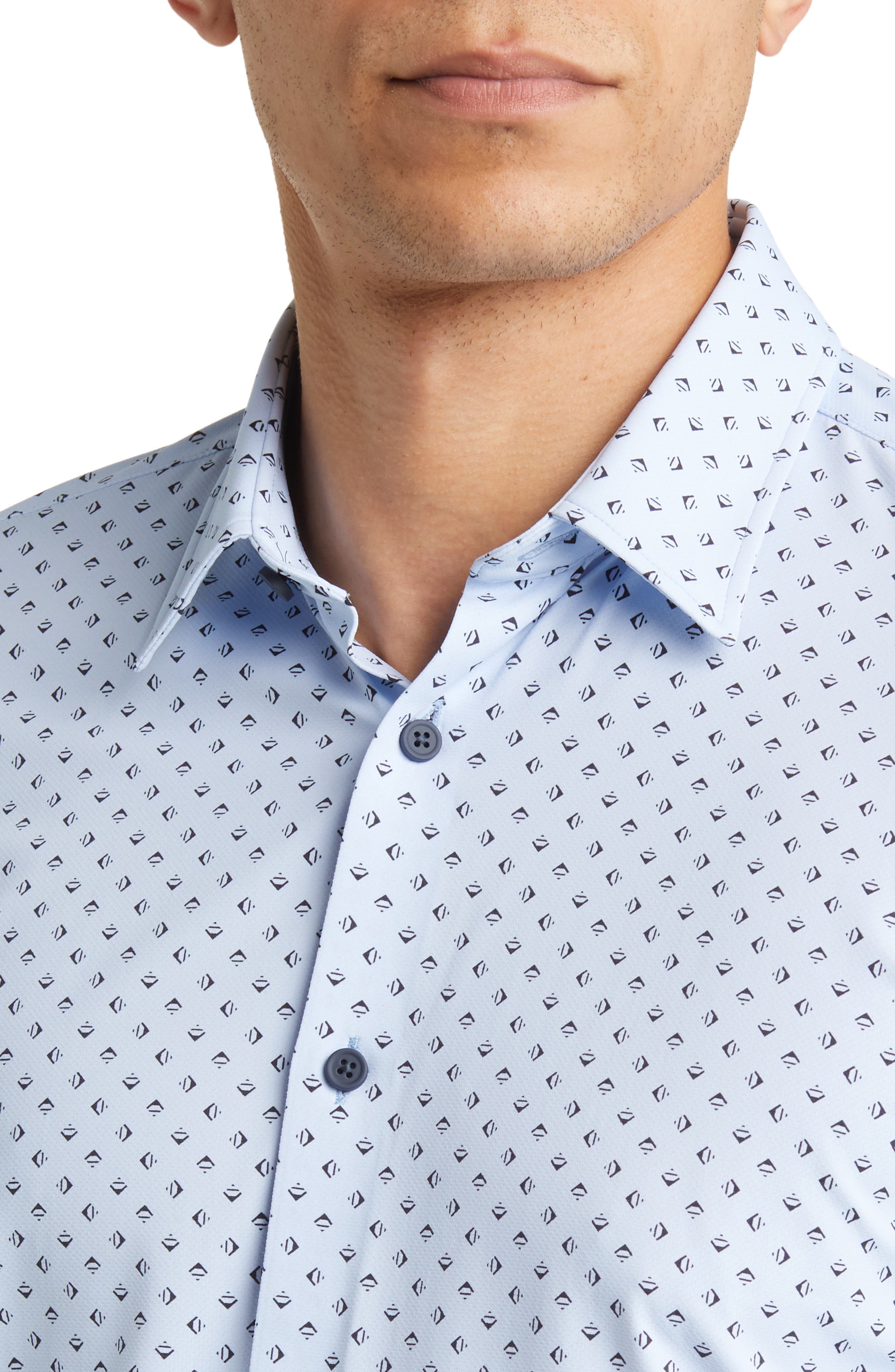 BOSS Roan Kent Stretch Recycled Polyamide Button-Up Shirt (Men ...