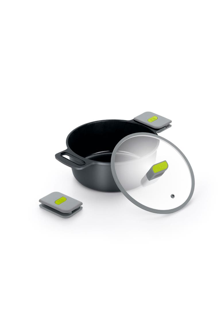 Life Ceramic Nonstick Stock Pot w/Glass Lid | 9.5 Inch 4.2 Quart, Alternate, color, Black
