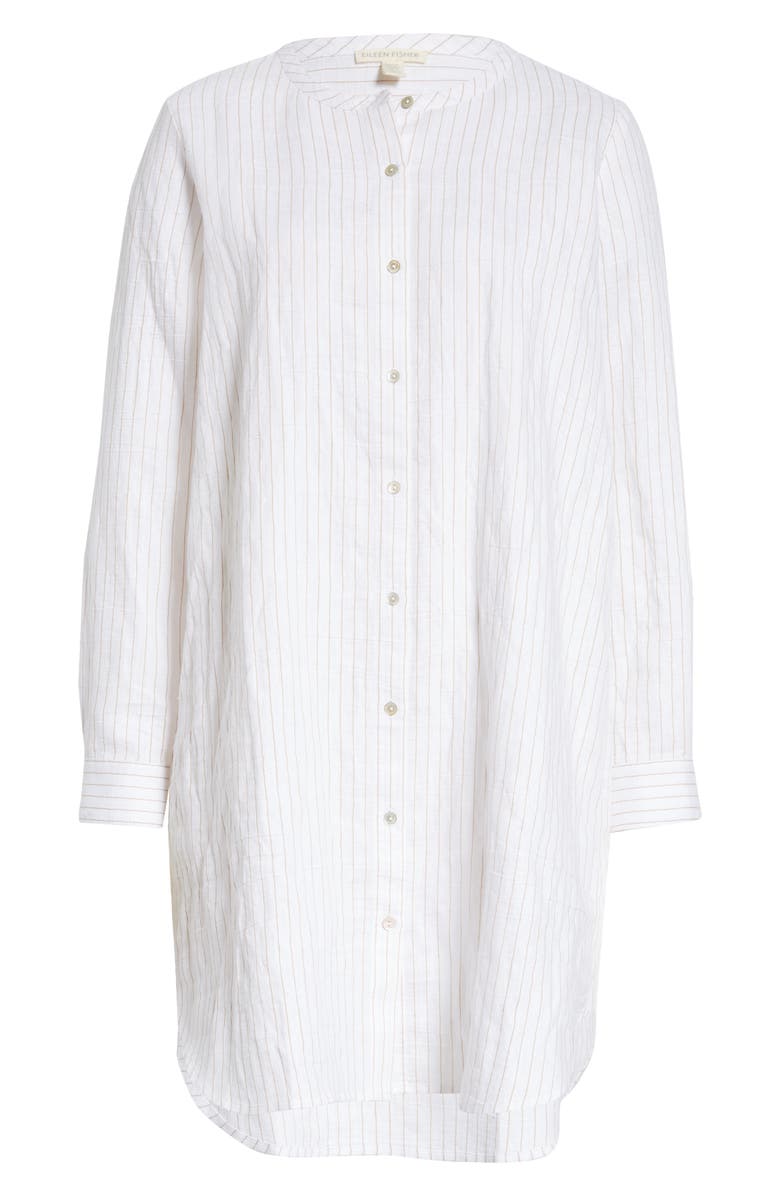 Eileen Fisher Round Neck Stripe Shirt Dress, Alternate, color,