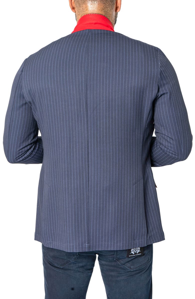 Maceoo Descartes Unconstructed Pinstripe Capone Blue Blazer, Alternate, color, 