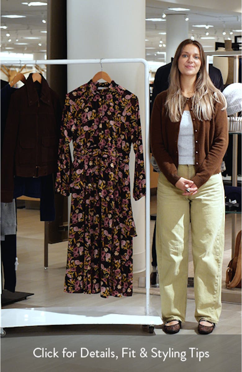 Long Sleeve Ruffle Midi Dress, sales video thumbnail