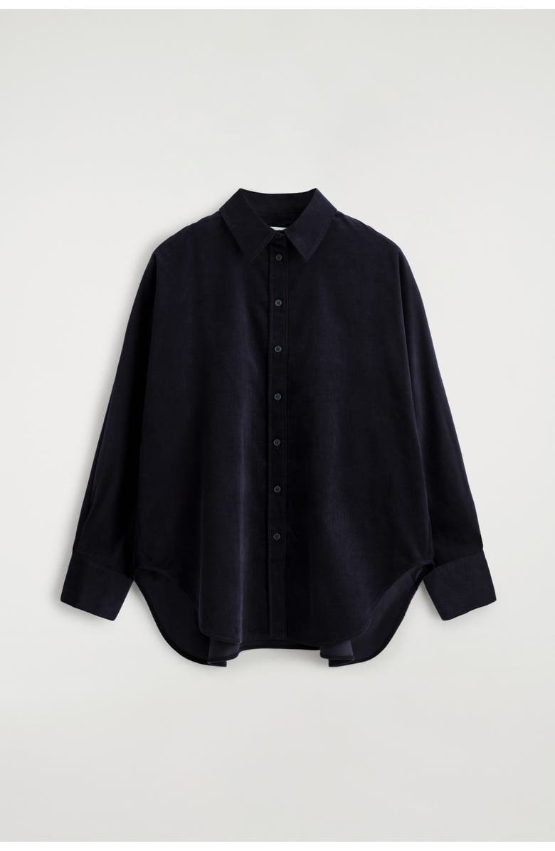 COS Corduroy Shirt, Alternate, color, Navy