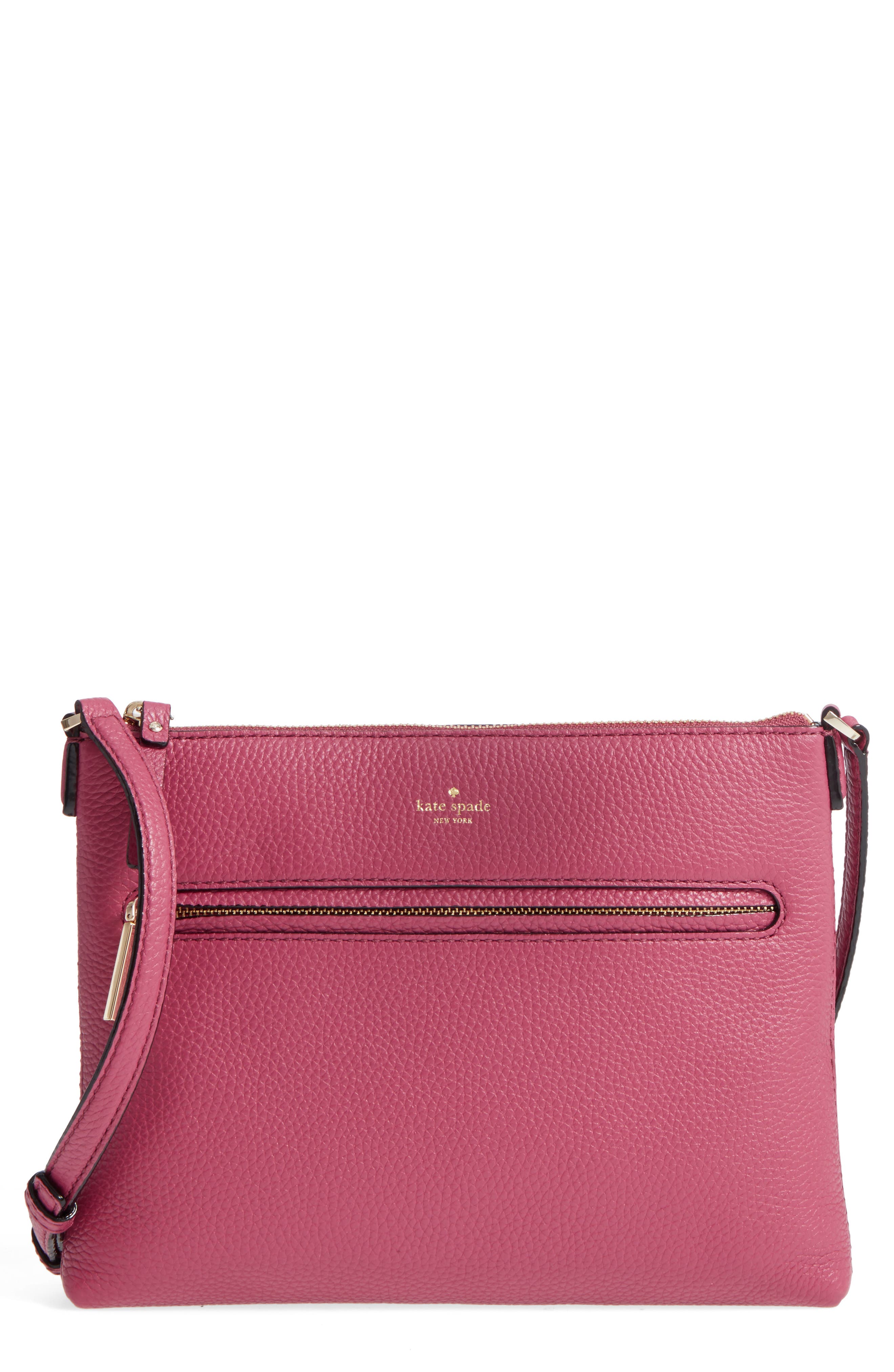 Kate Spade New York hopkins street - gabriele leather crossbody bag, Main, color, 