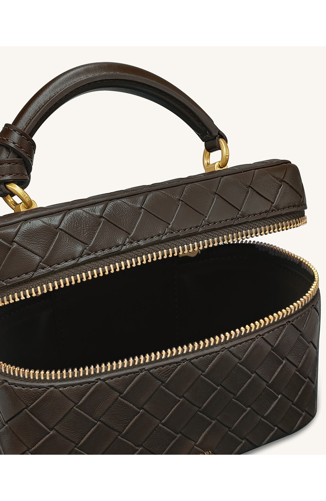 JW PEI Cleo Woven Faux Leather Top Handle Bag, Alternate, color, Dark Brown