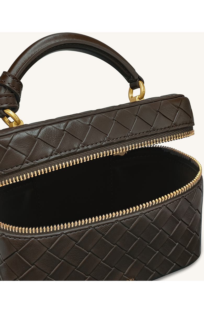 JW PEI Cleo Woven Faux Leather Top Handle Bag, Alternate, color, Dark Brown