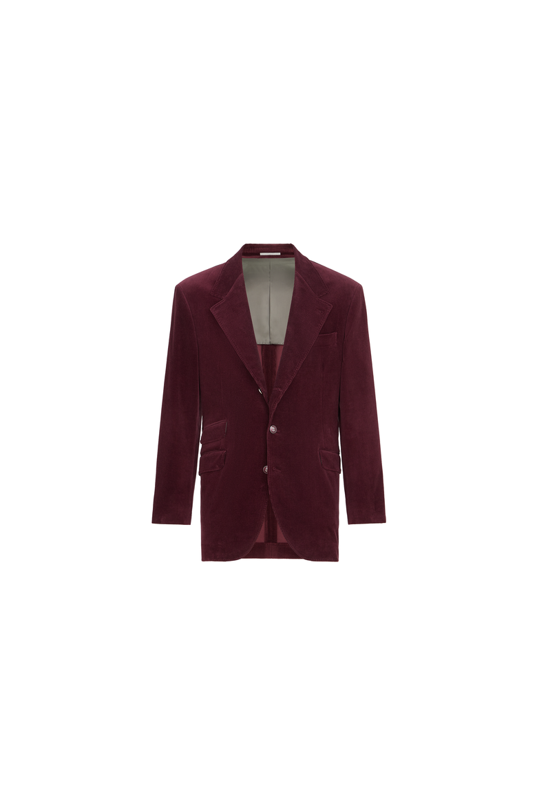 Comfort cotton and cashmere corduroy Cavallo Tailor blazer with metal buttons, Alternate, color, Bordeaux