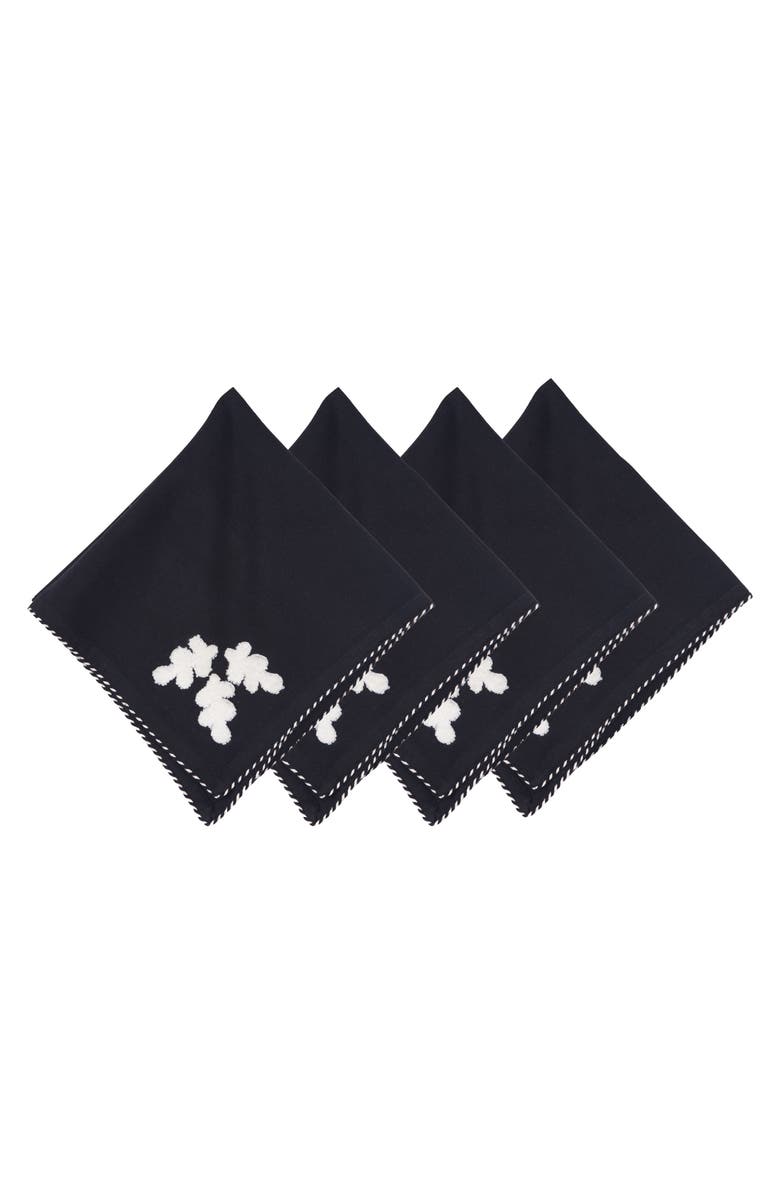 carol & frank Nordic Joy Set of 4 Cloth Napkins, Alternate, color, Black