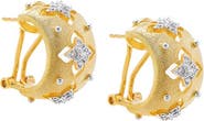BY ADINA EDEN Two Tone Clover Hoop Earring