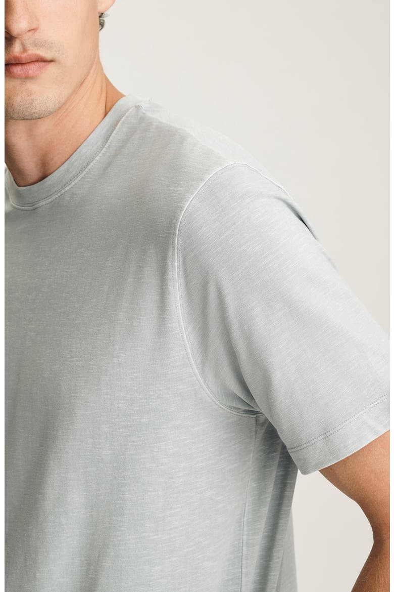 Pale Grey Slub Cotton Blend T-Shirt, Alternate, color, AQUA GREY