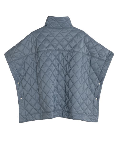 Echo Quilted Poncho In Blue
