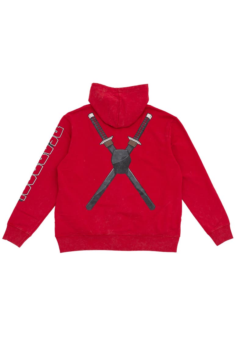 Deadpool and Wolverine Fleece Zip Up Hoodie, Alternate, color, Deadpool Mineral Red