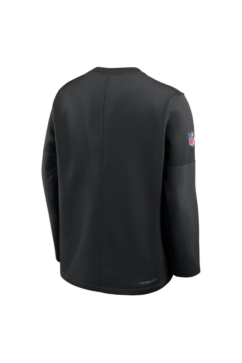 Men's Nike Black Los Angeles Rams Sideline Coaches Team Present Midweight Therma-FIT Sweatshirt, Alternate, color, Black