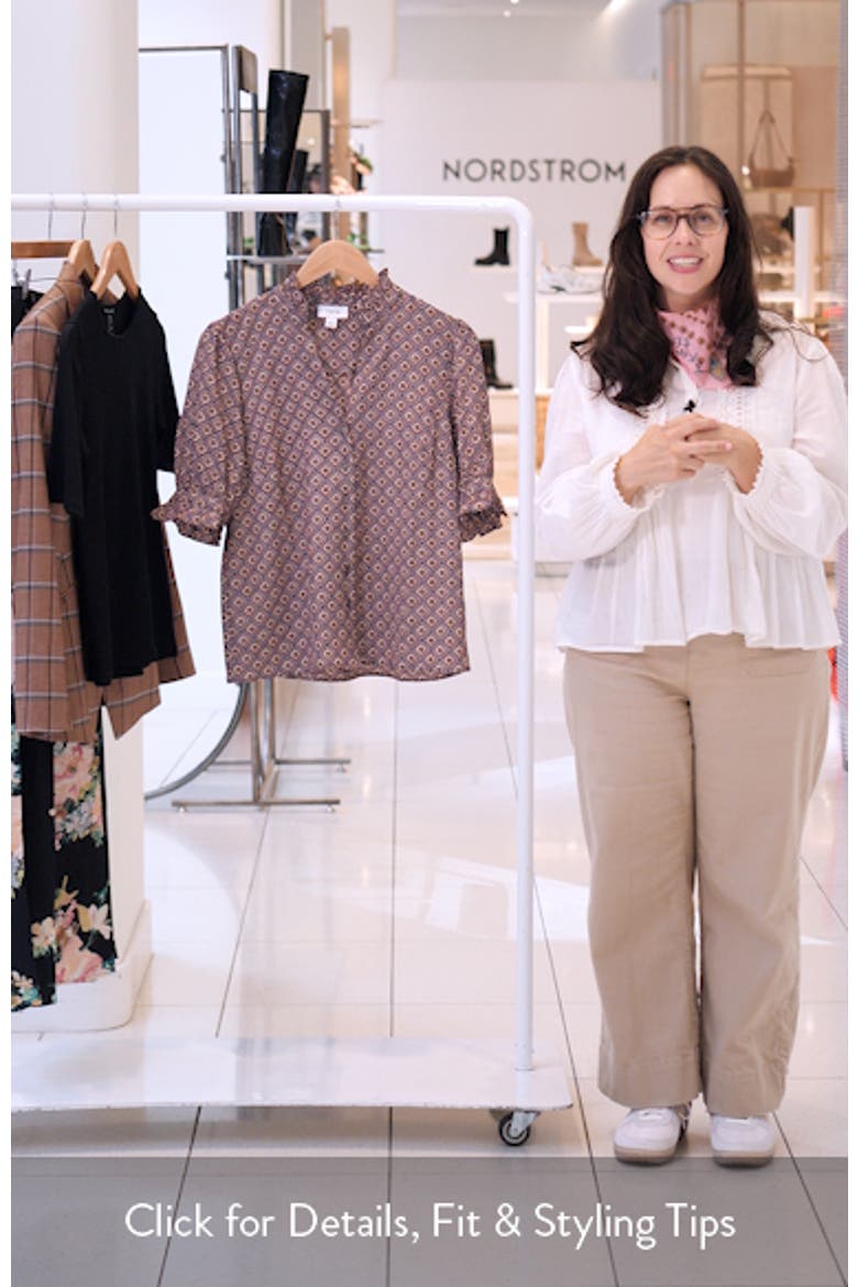 Ruffle Neck Button Front Shirt video