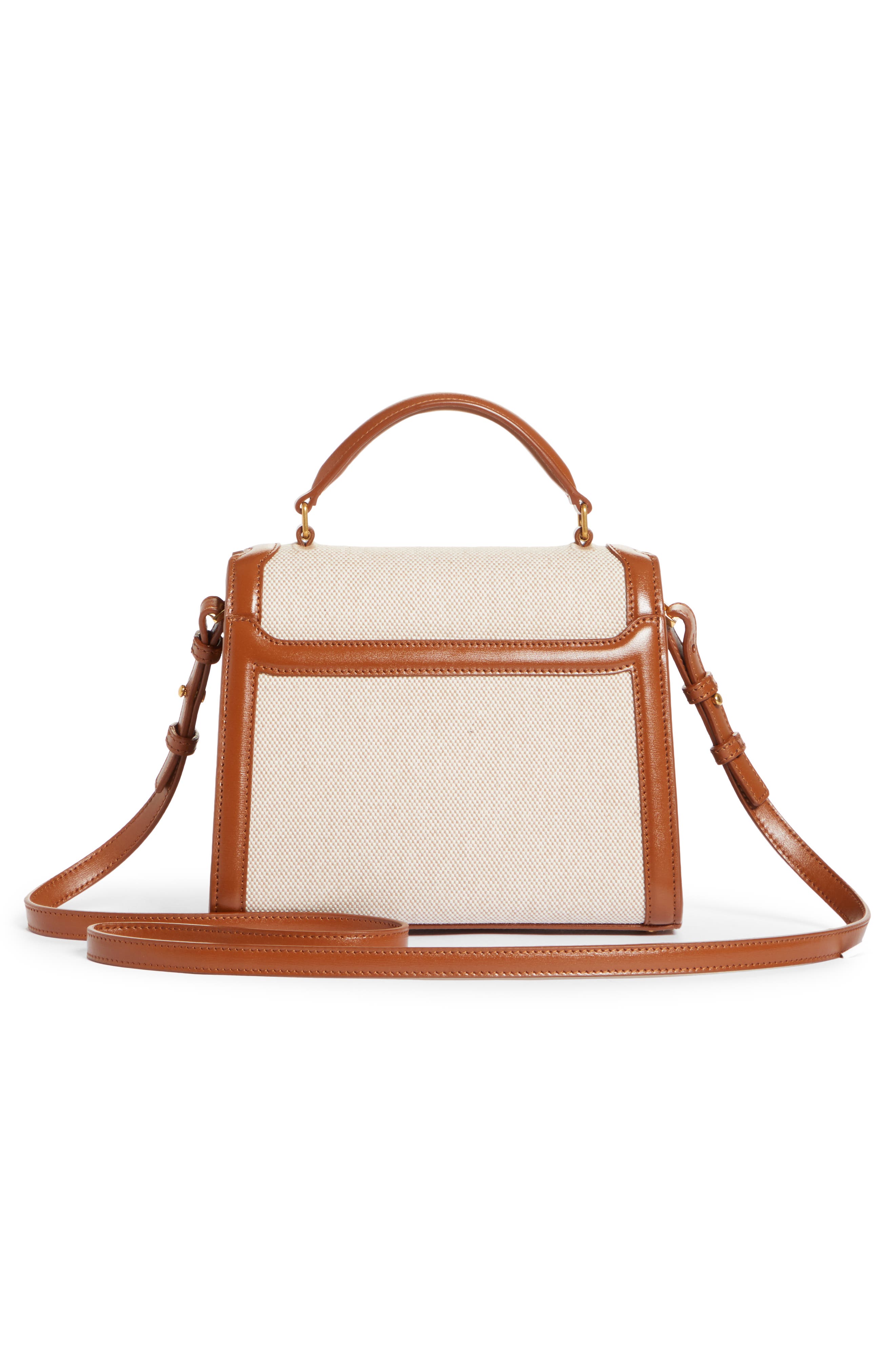 Saint Laurent Mini Cassandra Linen Top Handle Bag, Alternate, color, 