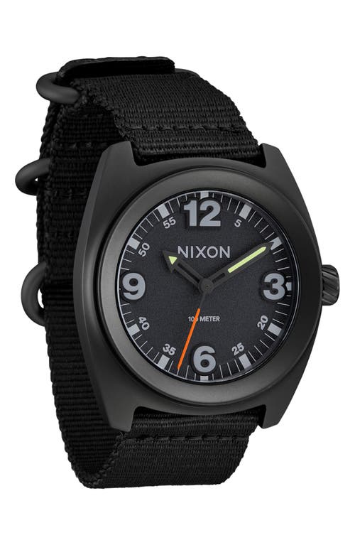 Nixon Clutch Webbing Strap Watch, 42mm In Black