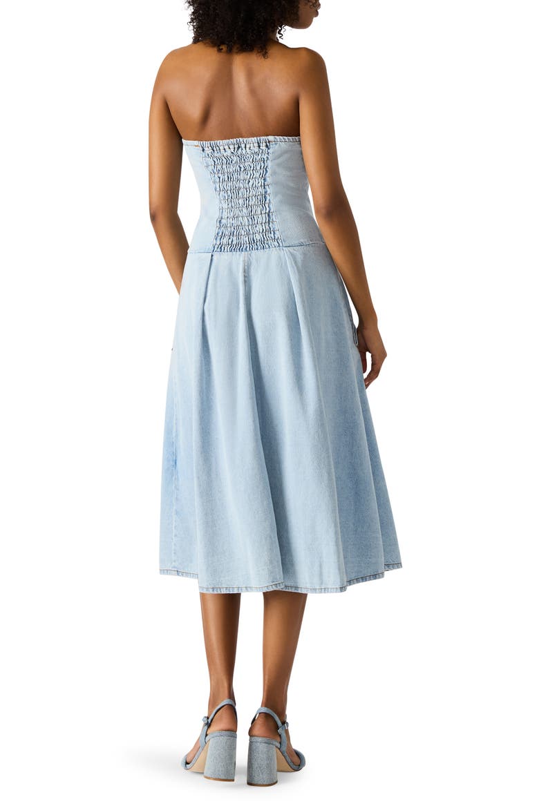Isla Strapless Denim Dress, Alternate, color, SOFT BLUE