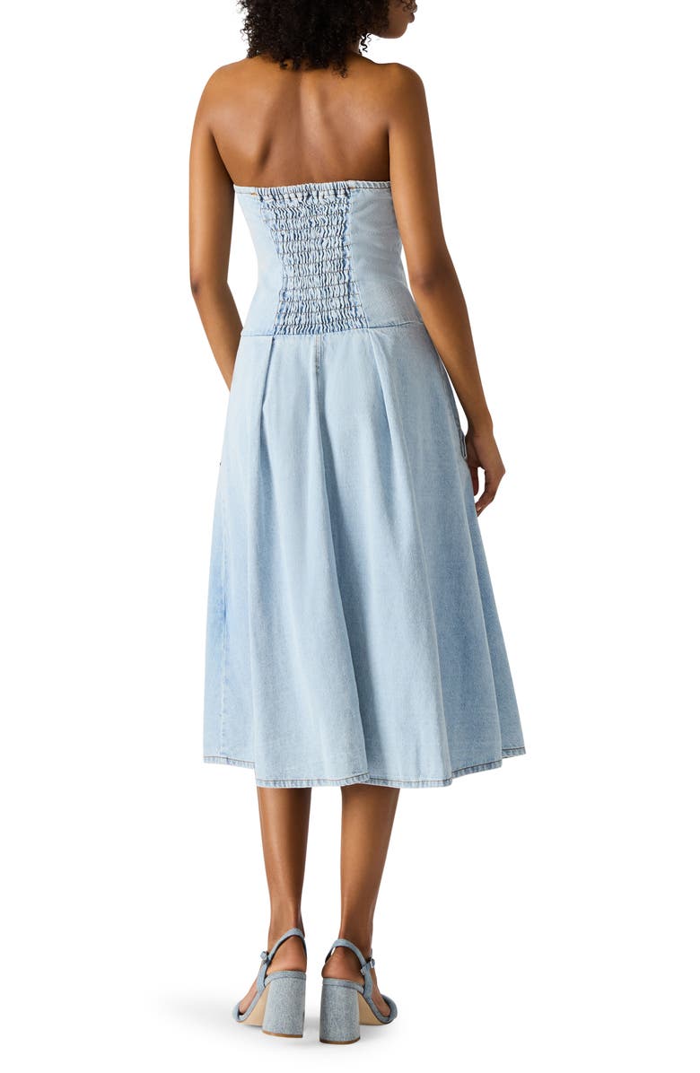 Steve Madden Isla Strapless Denim Dress, Alternate, color, Soft Blue
