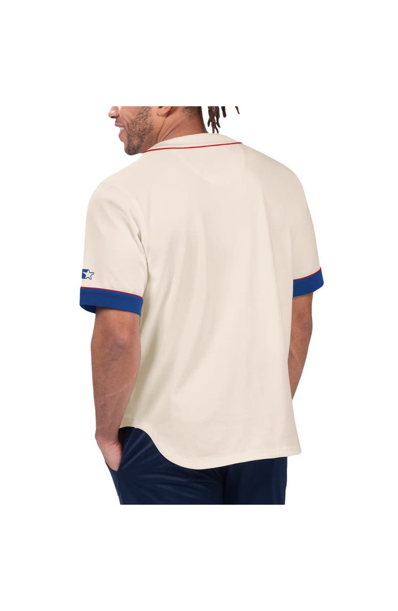 STARTER Men's Starter Cream Buffalo Bills Relay Vintage Full-Button Baseball Top, Alternate, color, 