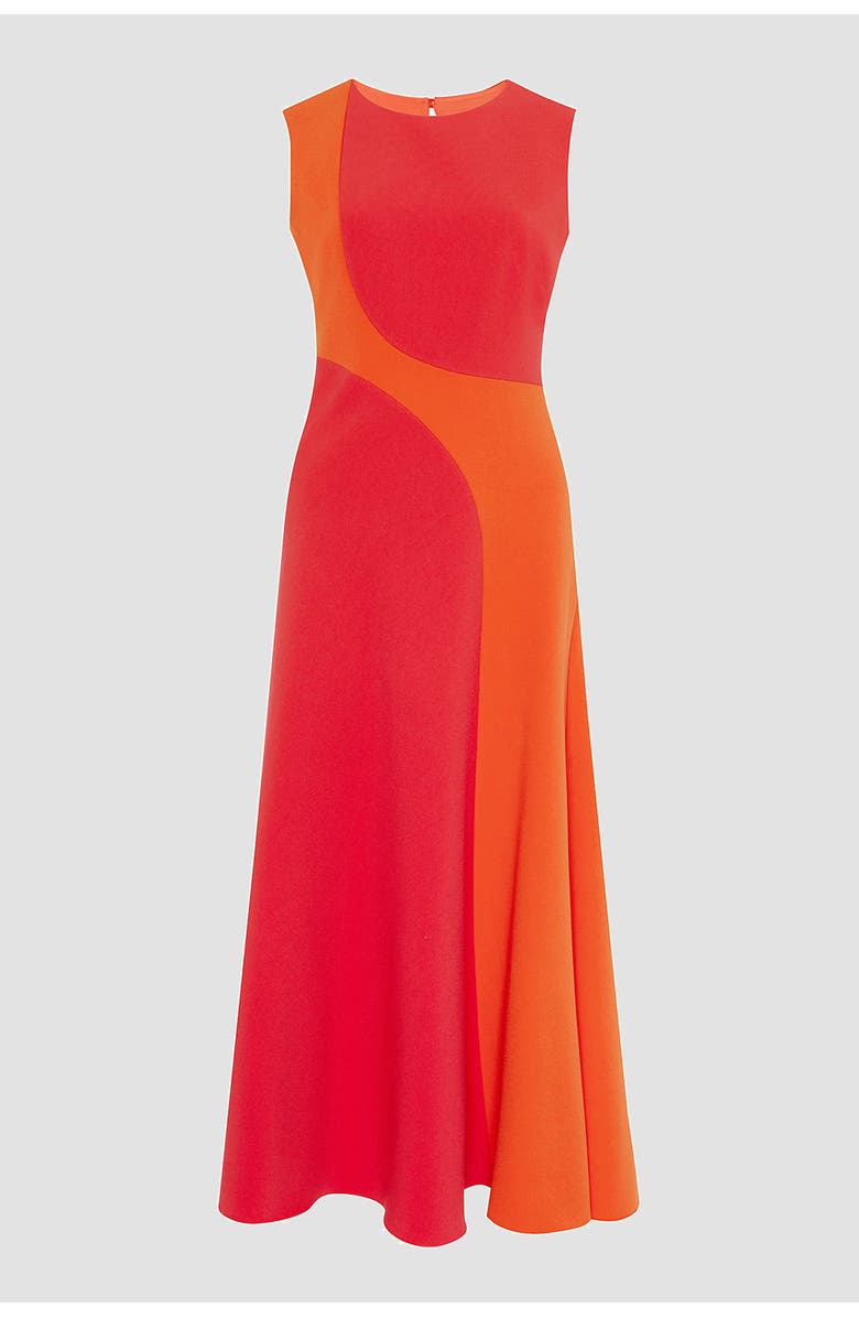 Roksanda Aras Sleevless Midi Dress, Alternate, color, Rouge / Venetian Red