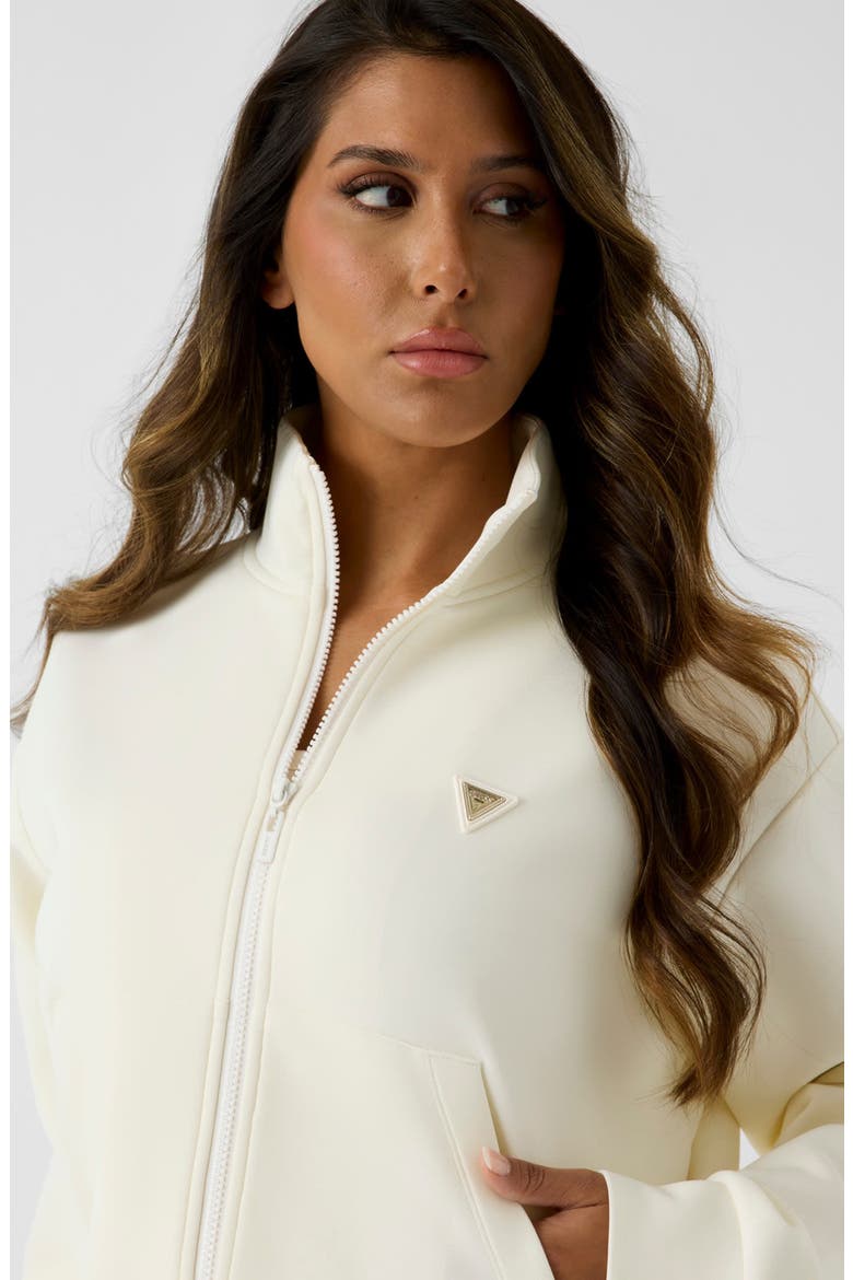 Olympe Front Zip Jacket, Alternate, color, LIGHT IVORY