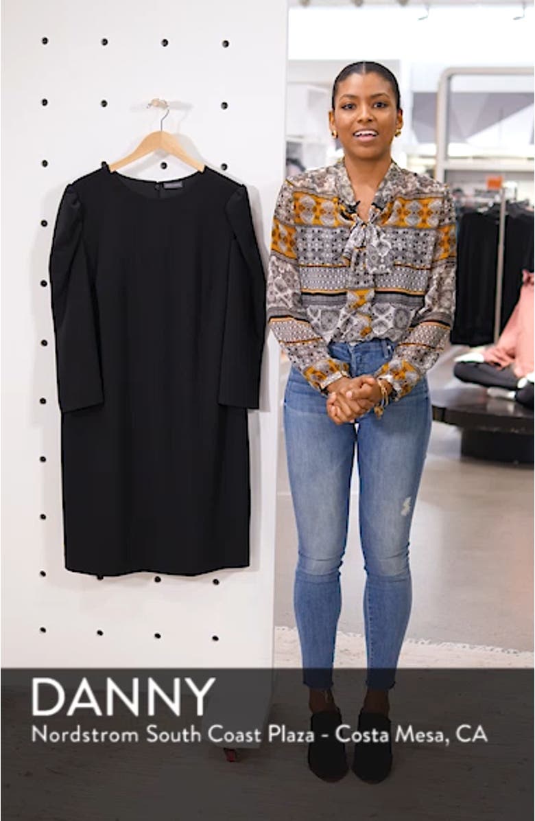 Puff Shoulder Shift Dress, sales video thumbnail