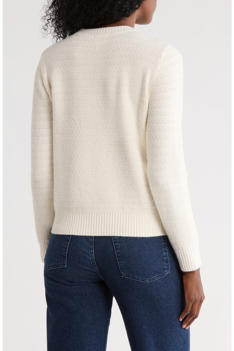 Textured Stitch Crewneck Sweater, Alternate, color, CREAM